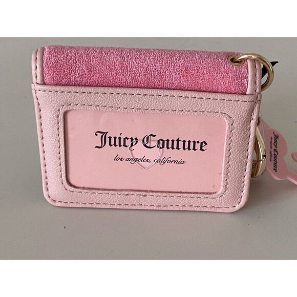 Juicy Couture Wing It Card Case Key Fob Wallet Pink Lemonade Butterfly Bling NEW - Picture 5 of 10